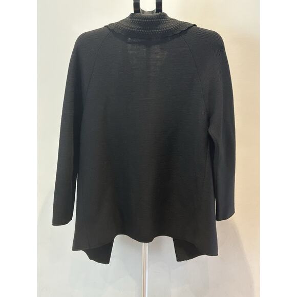 Vintage HEDY KNITS OF CALIFORNIA Pure Virgin Wool Black Cardigan - Picture 2 of 3